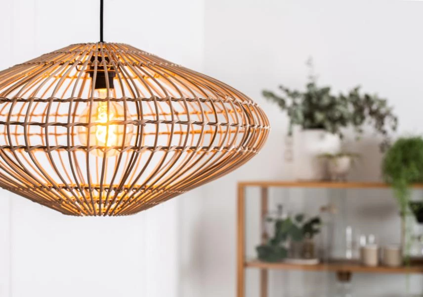 Lucide MAGALI - Pendant light - Ø 56 cm - 1xE27 - Natural - ambiance 2